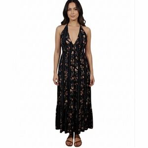 SHOP NEIGHBOR BY IN THE BEGINNING FLORAL HALTER MAXI DRESS, BOHO.
